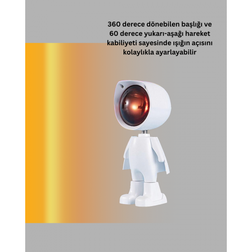 360° Ayarlanabilir Başlıklı Astronot Gece Lambası 360° Ayarlanabilir Başlıklı Astronot Gece Lambası