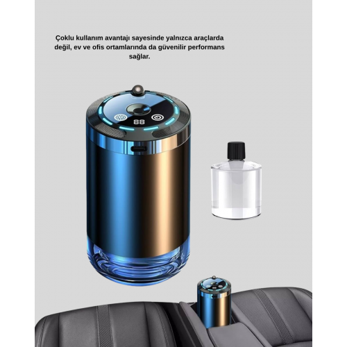 Aromaterapili Araç İçi Difüzör USB Bağlantılı ve Yıldız Işıklı