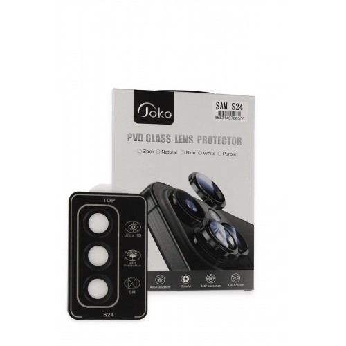 Samsung Galaxy S24 PVD Metal Kamera Lens - Siyah-(5796)