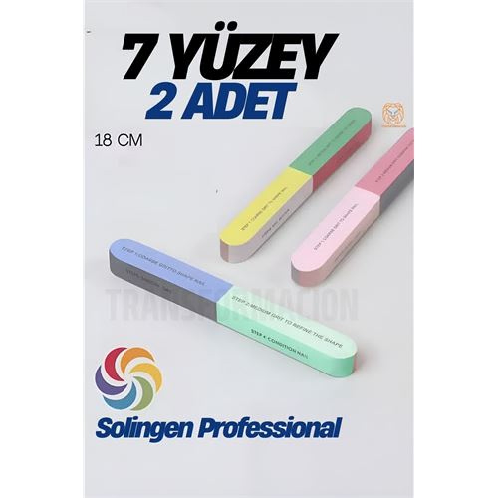 Turk 7 Yüzeyli Tırnak Törpü ve Parlatma Blok Sünger Solingen Professional