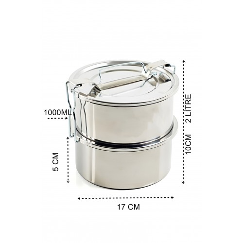 Turk Sefer Tası Paslanmaz Çelik Yemek Kabı 17 cm 2 LİTRE