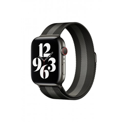 Apple Watch 38mm Metal Mıknatıslı Kordon - Siyah-Beyaz-(5796)