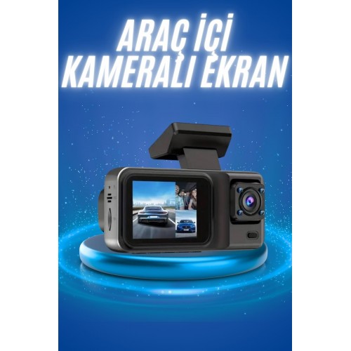 Ekranlı Sürüş Kaydedici DVR Ön ve Arka Kameralı Full HD Çözünürlüklü