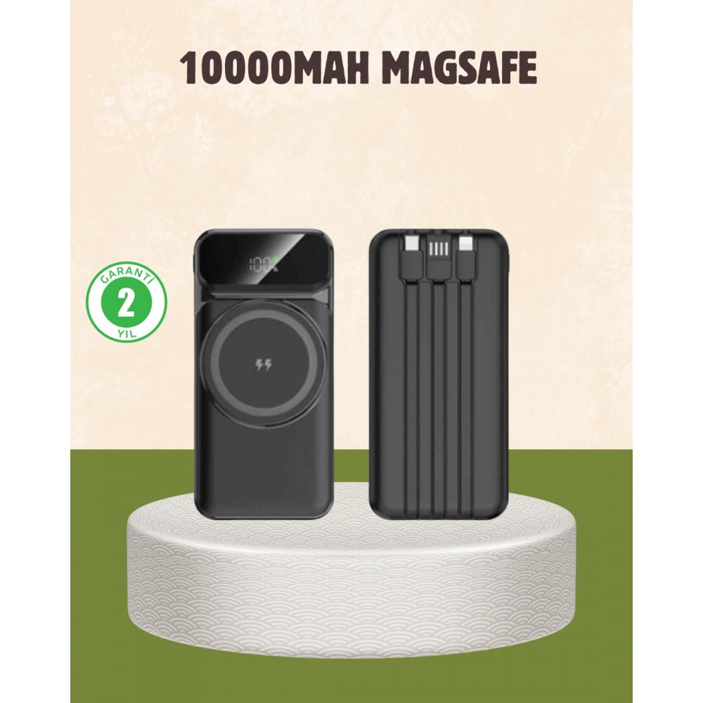 10000 mAh Kablosuz Powerbank – 15W Hızlı Şarj  Type-C Çoklu Çıkışlı