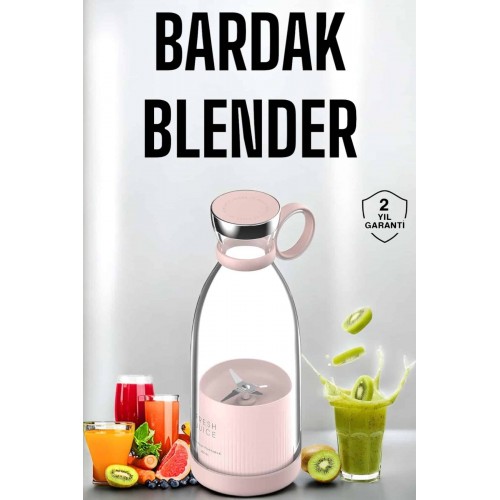 Bardak Blender Smoothie Meyve Sıkacağı Şarjlı Cam Taşınabilir