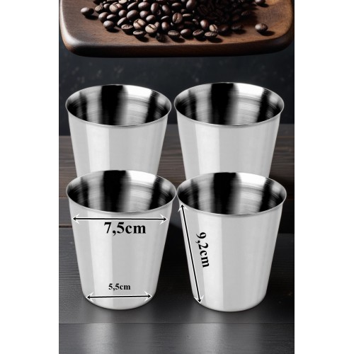 Turk Paslanmaz Çelik Bardak Seti Kamp Piknik Bardağı 6 adet