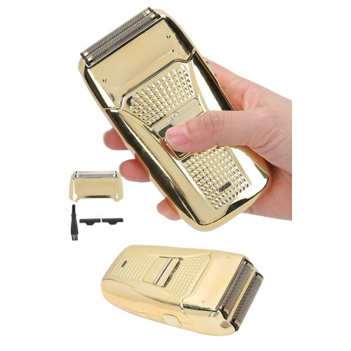 Sakal Kesme Tıraş Makinesi Paslanmaz Çelik Gold Şarjlı Sakal Kesme Tıraş Makinesi Paslanmaz Çelik Gold Şarjlı