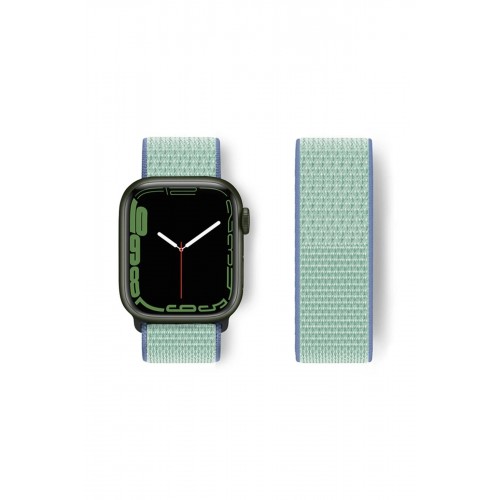 Apple Watch 42mm Hasırlı Cırtcırtlı Kordon - Maviuaz-(5796)