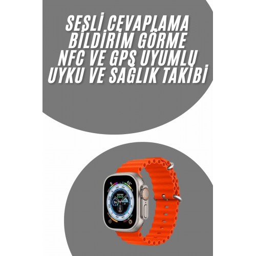 Akıllı Saat Android ve İOS Uyumlu 49 MM NFC Özelliği GPS Takibi