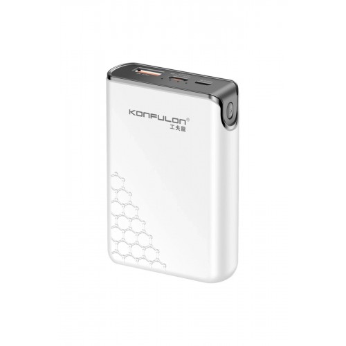 A6Q 22.5W Usb 3.0 ve 20W Type-C Çıkışlı 10.000 mAh PD Powerbank - Beyaz-(5796)