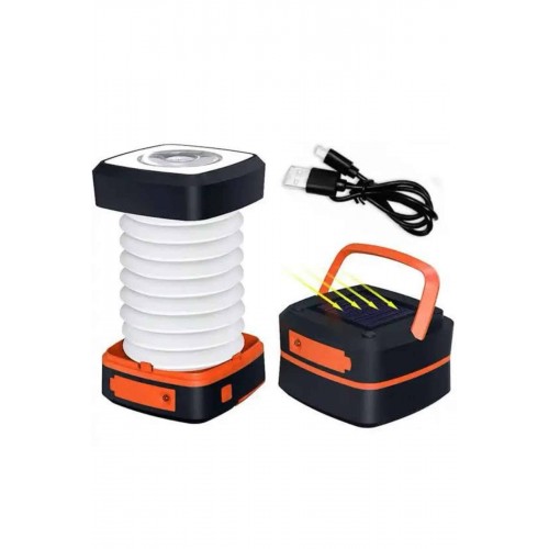 Kamp Lambası Katlanabilir Lamba Solar Şarjlı Led Lamba El Fenerli