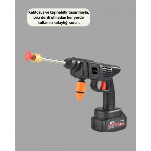 Çok Fonksiyonlu Şarjlı Basınçlı Yıkama Tabancası Ev Araç Bahçe