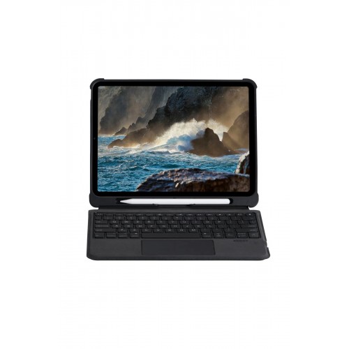 T5206D iPad 10.2 (7.nesil) Kılıf İnter Ledli Klavyeli Tablet Kılıfı - Siyah-(5796)