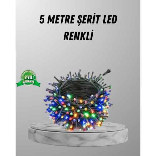 Siyah Kablolu LED Dekor Işık – 50 Ampullü 8 Farklı Işık Modu Suya Dayanıklı Tasarım