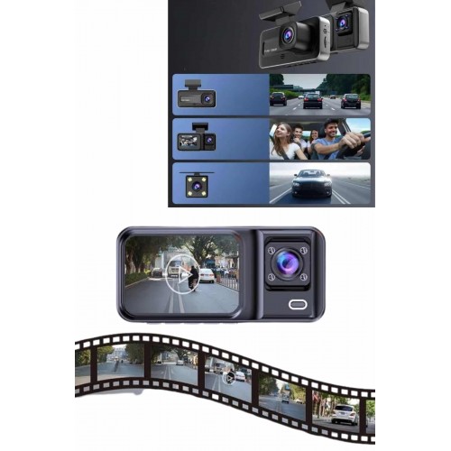 DVR Araç İçi Kamera Ön ve İç Kamera 2 İnç Ekranlı Çift Kamera