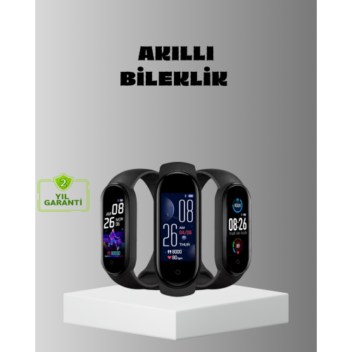 Akıllı Bileklik Adım Sayarlı Kalori Takipli Bildirim Uyumlu IP67