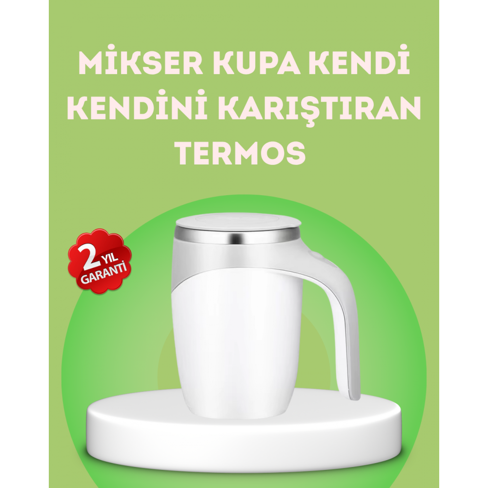 Elektrikli Otomatik Karıştırıcı Kupa – 304 Paslanmaz USB Şarjlı Taşınabilir