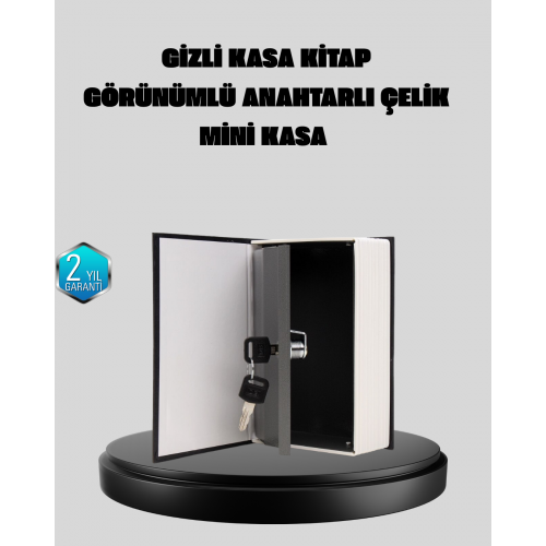 Anahtarlı Gizli Kitap Kasa – Metal İç Yapı Kamuflajlı Sözlük Tasarım