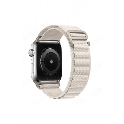 Apple Watch 42mm Mountain Kordon - Beyaz-(5796)