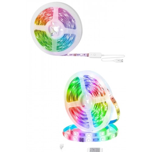 10M Şerit Led İç Mekan Renkli Rgb Şerit Led Kumandalı