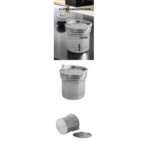 Turk Paslanmaz Çelik  Yoğurt Bakracı 3 ADET 5 Lt