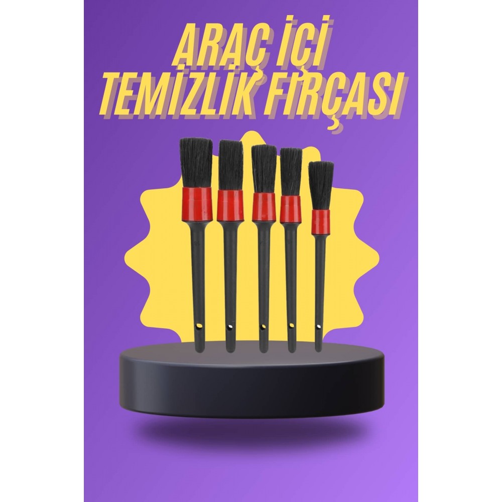 5 Parça Araç İçi Temizlik Fırçası Araç İçi-Dışı Temizleme Fırça Seti