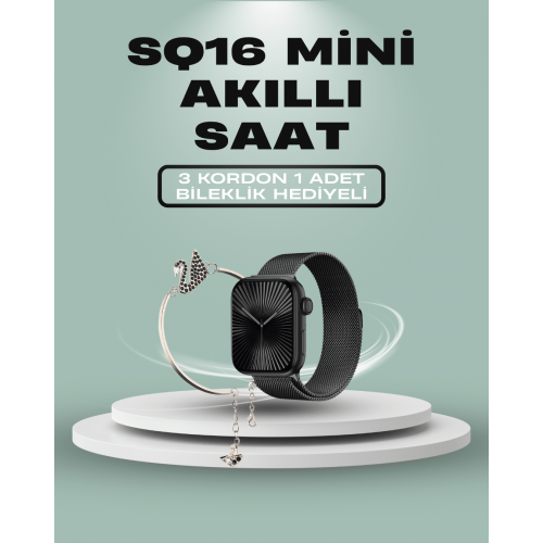 SQ-16 Mini Series 10 Akıllı Saat – 3 Kordon + Hediye Bileklik