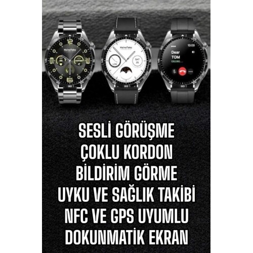 Akıllı Saat Titreşimli Amoled Ekran Uyku ve Sağlık Takibi Sesli Görüşme