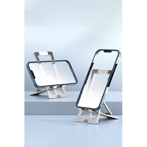 CM23 Ayarlanabilir Katlanabilir Masaüstü Telefon Tutucu - Gümüş-(5796)