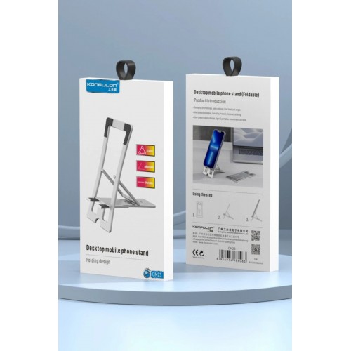 CM23 Ayarlanabilir Katlanabilir Masaüstü Telefon Tutucu - Gümüş-(5796)