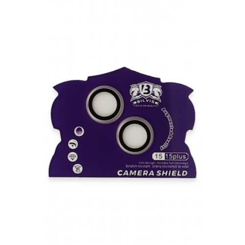 iPhone 15 Bilvis Titan Kamera Lens - Pembe-(5796)