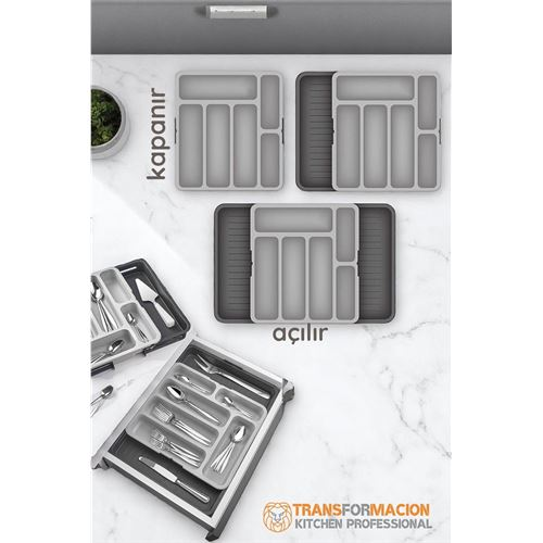 HSNET Çift Taraflı Uzayabilen Ayarlı Çekmece Içi Kaşıklık