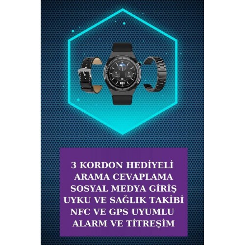 Kulak İçi Kablosuz Bluetooth Kulaklık ve NFC ve GPS Özellikli Akıllı Saat Alarm ve Titreşim