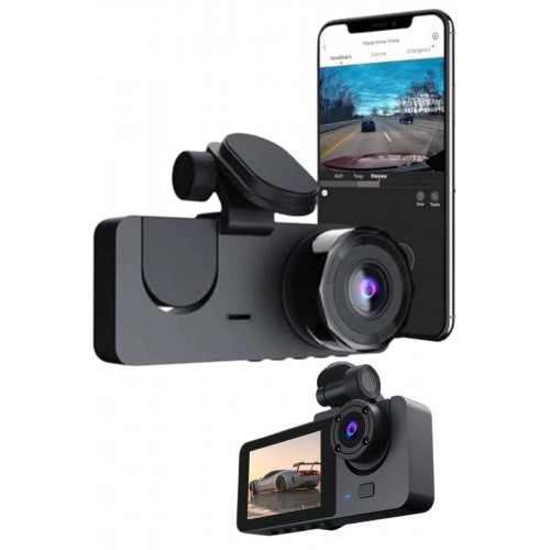Gece Görüşlü DVR 3 Lensli Araç İçi Sürüş Kamerası Video Kaydedici