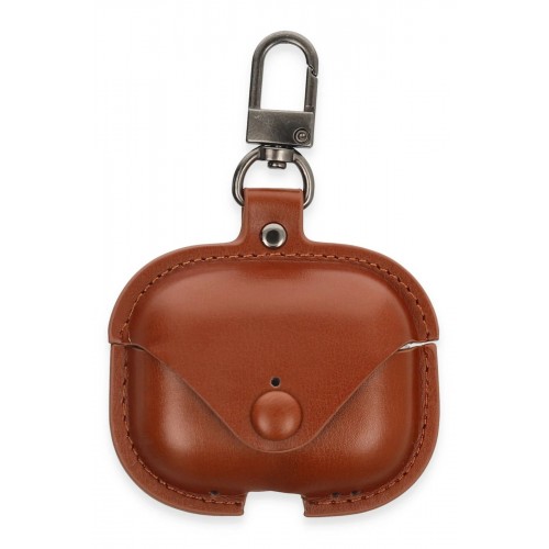 Airpods Pro 2 (2.nesil) Çanta Deri Kılıf - Taba-(5796)