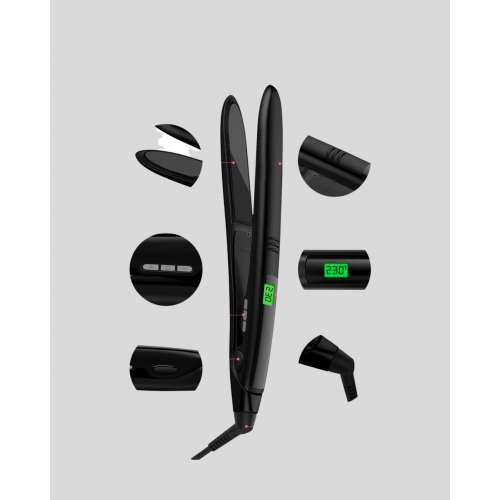 Isı Ayarlı Saç Düzleştirici Titanyum Seramik Plaka Dijital Ekran