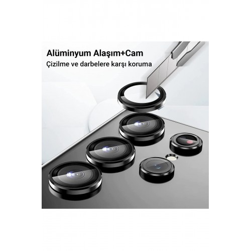 Samsung Galaxy Z Flip 5 Valdez Metal Kamera Lens - Krem-(5796)