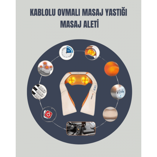 6 Başlıklı Isıtmalı Masaj Cihazı – Tüm Vücut İçin Derin Kas Masajı
