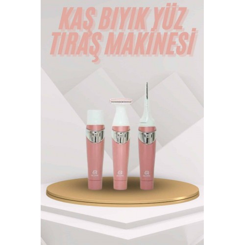 Yüz Kaş ve Tüm Vücut Epilasyon Aleti 3 Başlıklı Hassas Ciltlere Uygun Epilatör