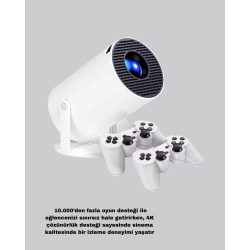 Projeksiyon Cihazı 4K Destekli Kablosuz Bağlantılı Bluetooth 5.0 Projeksiyon Cihazı 4K Destekli Kablosuz Bağlantılı Bluetooth 5.0