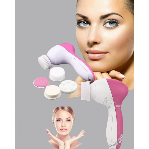 5’i 1 Arada Yüz Temizleme Cihazı – Masaj Fırça Peeling ve Krem Uygulama Aparatlı
