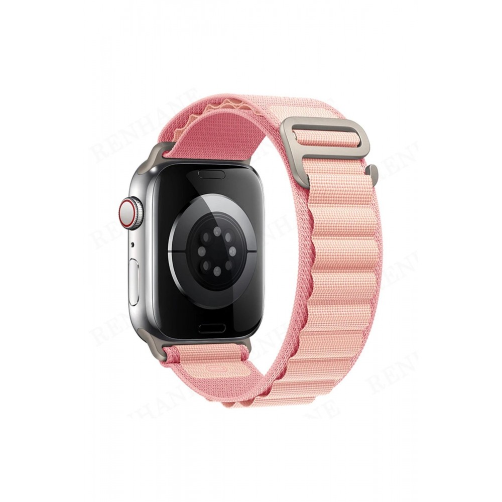 Apple Watch 42mm Mountain Kordon - Pembe-(5796)