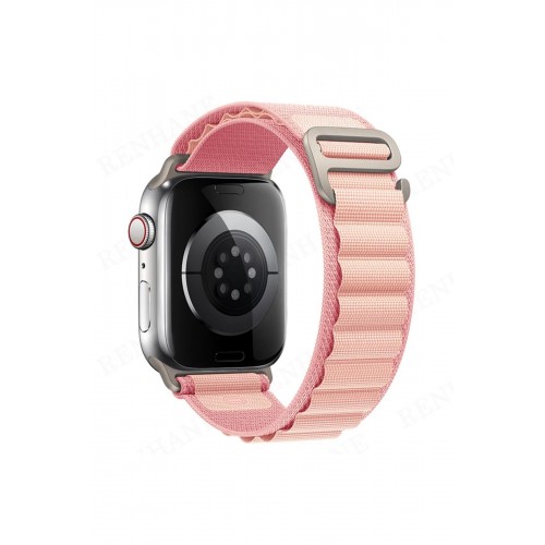 Apple Watch 42mm Mountain Kordon - Pembe-(5796)