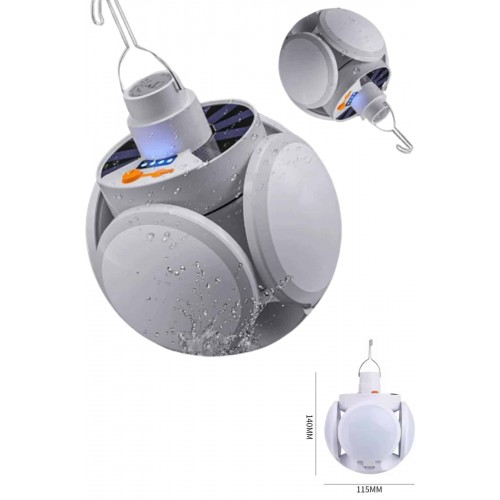 Katlanabilir Askılı Kamp Lambası 5 Kanatlı Pratik Güneş Enerjili