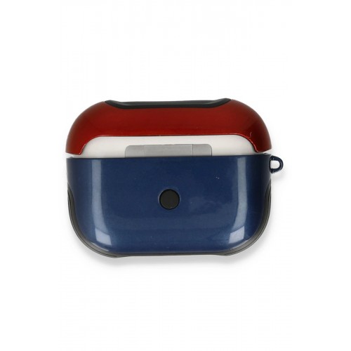 Airpods 3 (3.nesil) 3in1 Kılıf - Lacivert-Kırmızı-(5796)