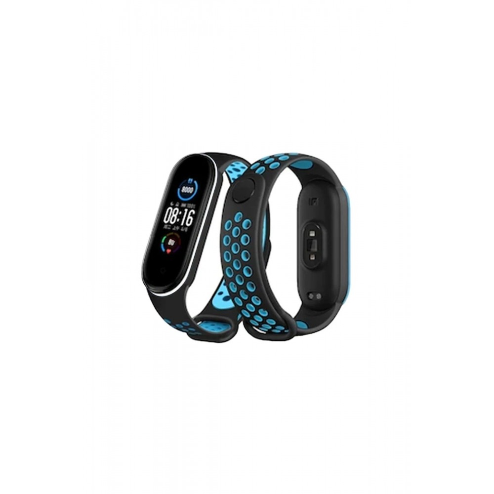 Xiaomi Mi Band 4 Spor Delikli Kordon - Siyahuaz-(5796)