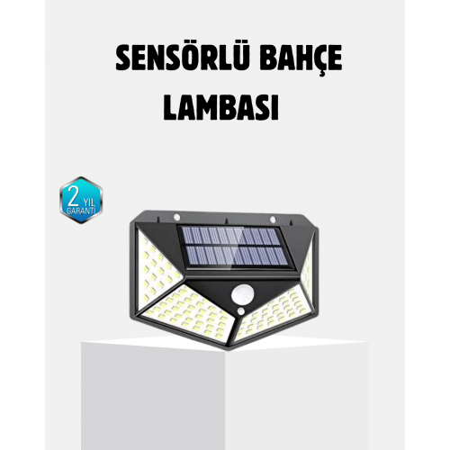 Güneş Enerjili 100 LED Dış Mekan Lamba – Hareket Sensörlü 2200mAh Bataryalı Solar Aydınlatma