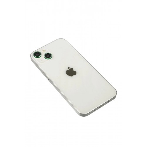 iPhone 14 Diamond Kamera Lens - Yeşil-(5796)