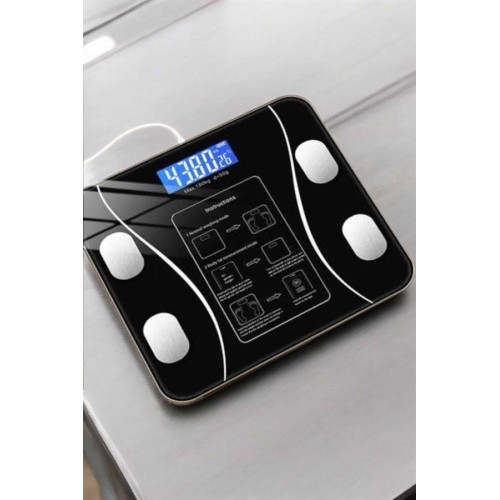 Akıllı Tartı Dijital Baskül Yağ Su Kas Vücut Kitle Kilo Ölçer Tartı