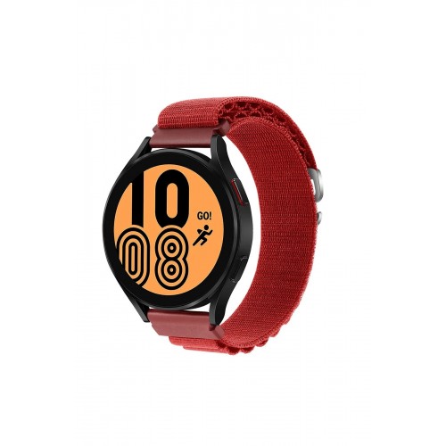 Watch 20mm KR410 Kumaş Kordon - Kırmızı-(5796)